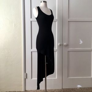 MISOPE Black Sleeveless Asymmetric Hem Dress